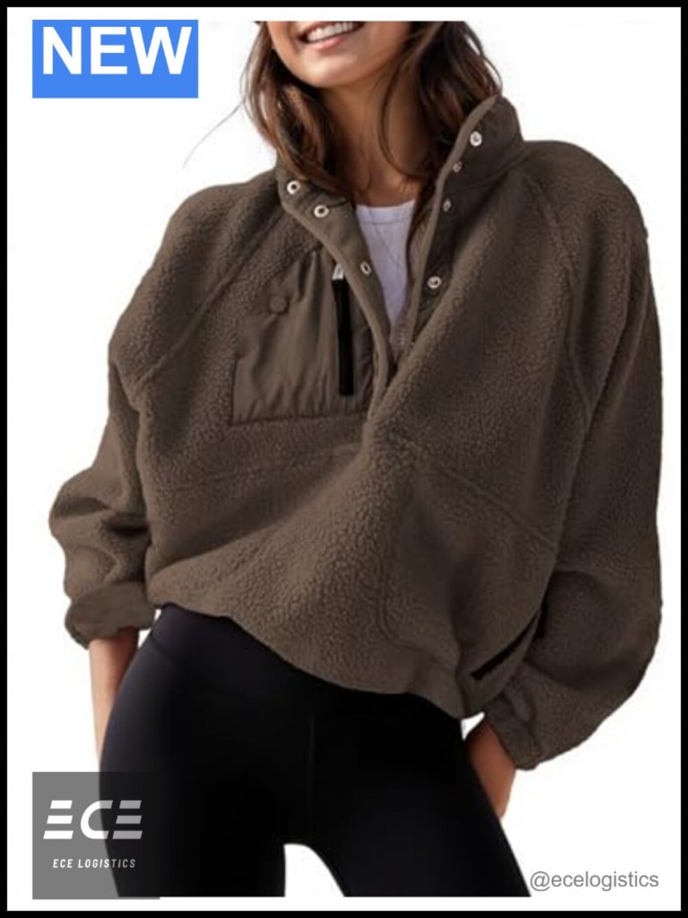Womens Lightweight Fleece Pullover Jacket Cropped Fuzzy Sherpa Sweatshirt Coat